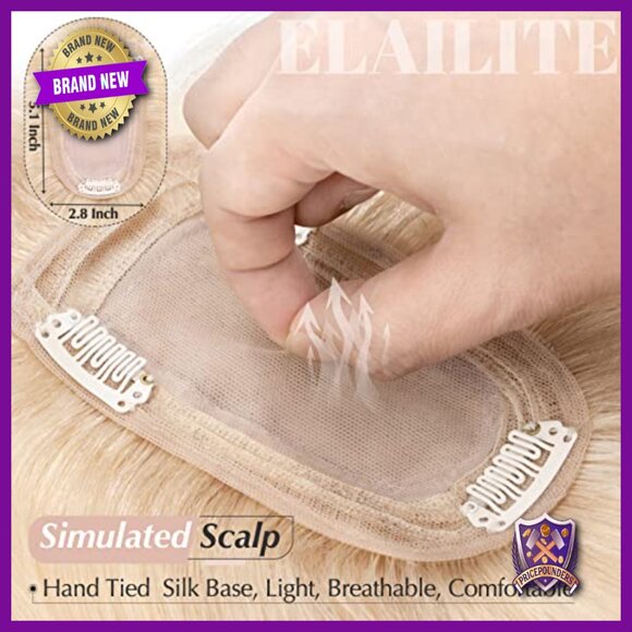 Silk Base Human Hair Topper with Bangs for Thinning Hair 5.1x2.8 Inches main image 6